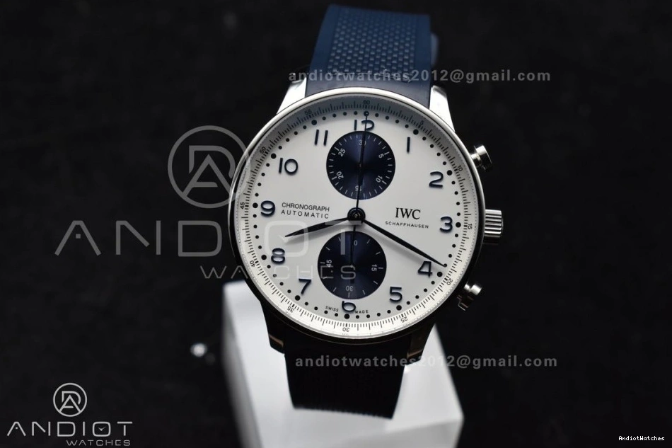 Strap 1011 Blue Chrono Dial A IW3716 Portuguese Best on White WeatherProof 1:1 Edition Z+F Blue Rubber 0111